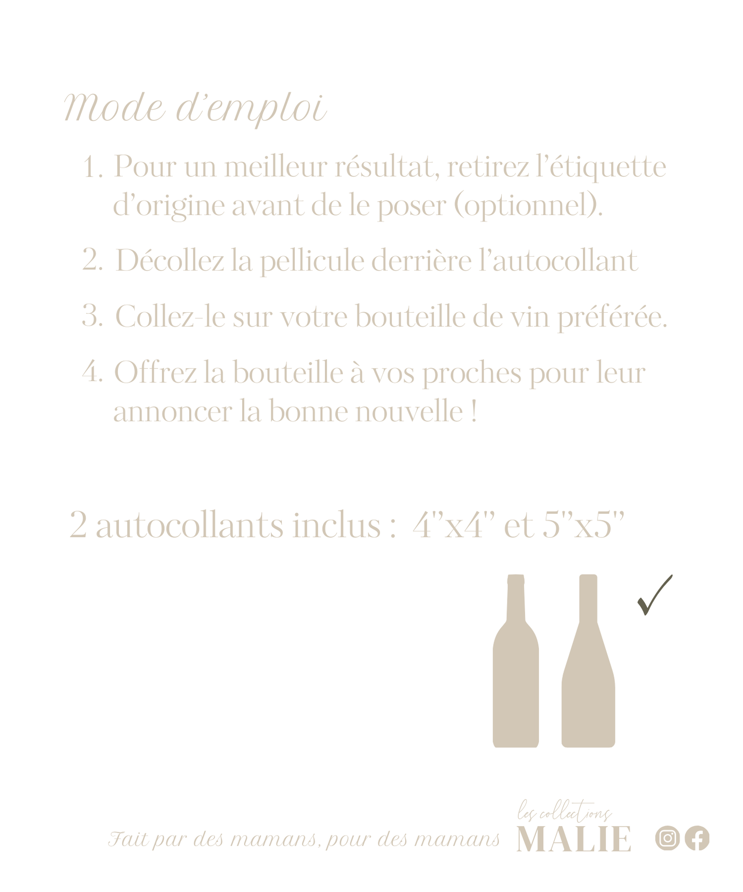 Autocollants bouteille de vin annonce grossesse