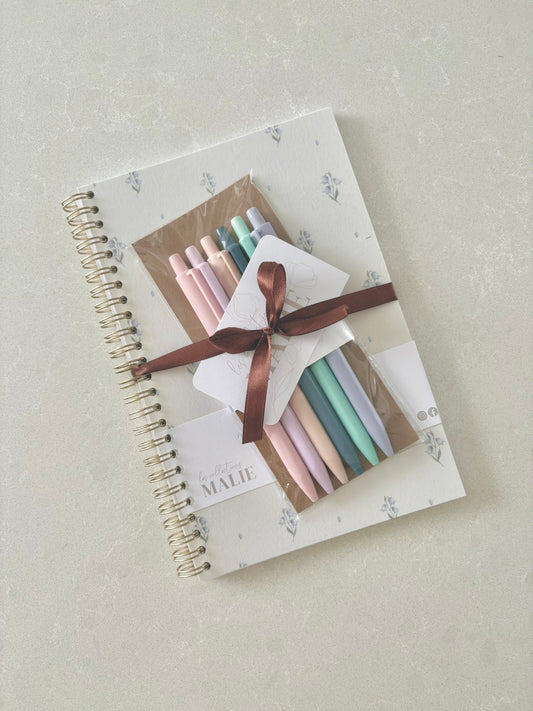 Ensemble cadeaux cahier de notes petit format & crayons