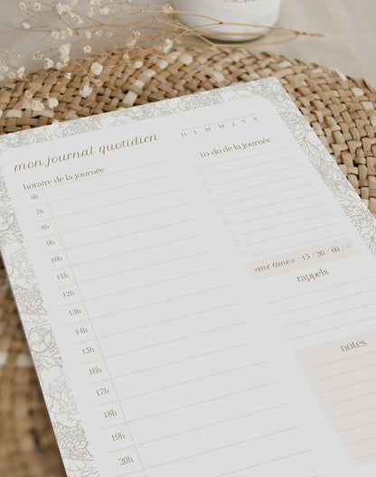 Bloc-notes «Planificateur de journée»