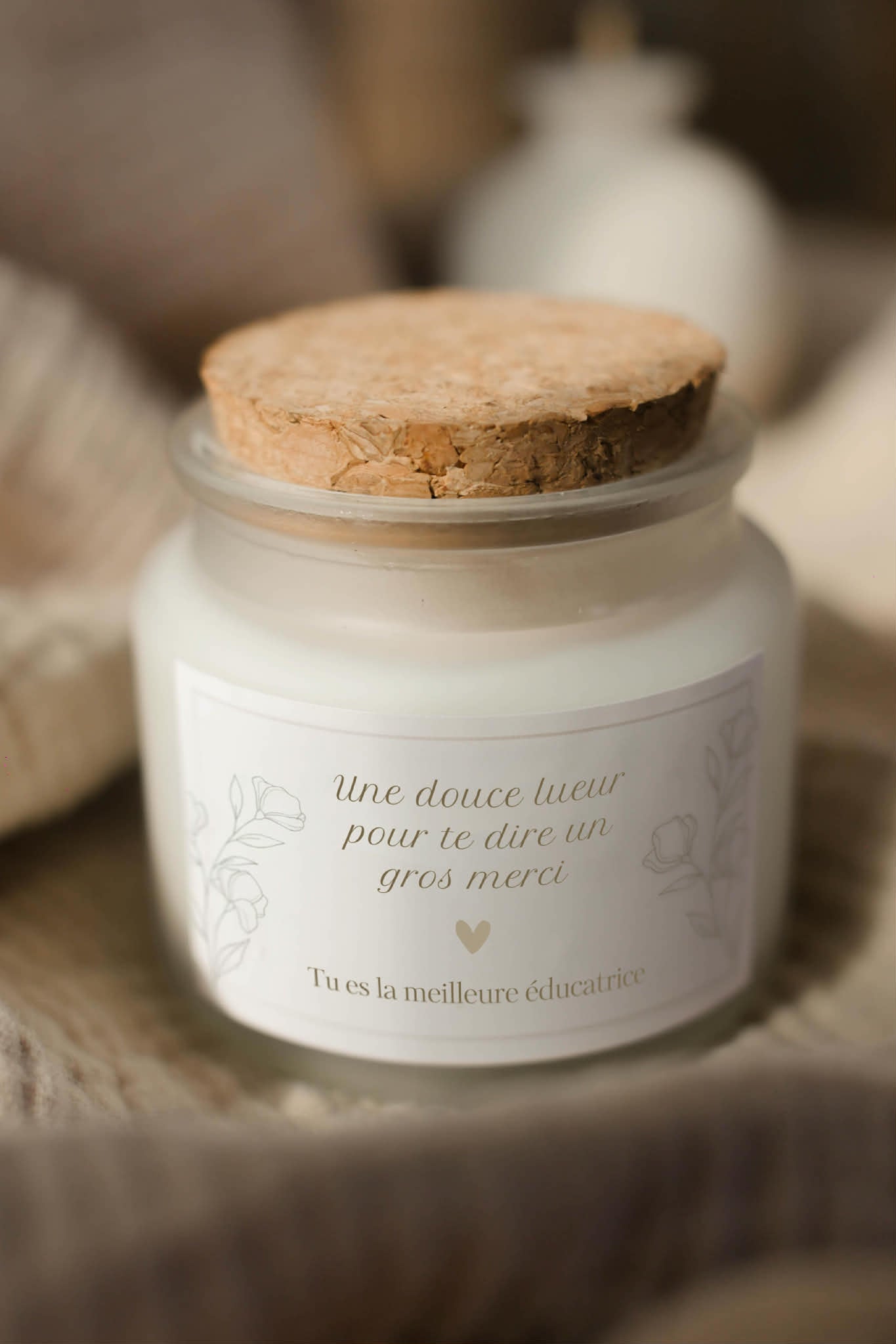 Bougie remerciement – Enseignante et éducatrice